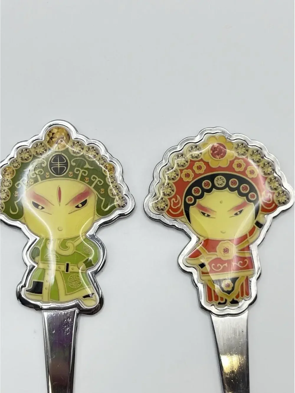 Beijing Opera House Chinese Doll Spoon And Fork Set Host Flatware Stainless